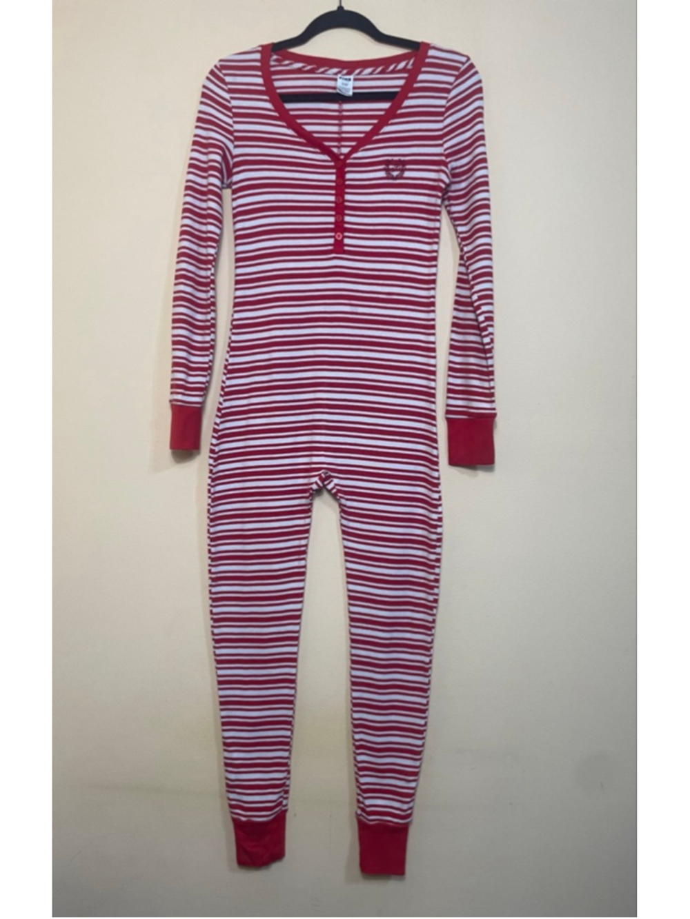 Women's Victoria's Secret Pink size S striped one piece red pajamas